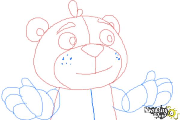 How to Draw Teddy from Doc Mcstuffins - Step 9