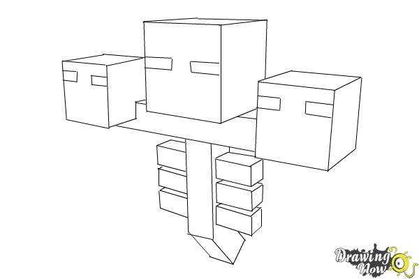 How to Draw Wither from Minecraft - DrawingNow