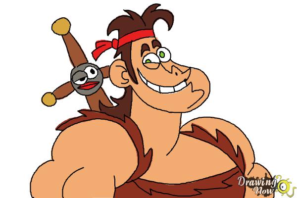 How to Draw Dave from Dave The Barbarian - Step 11