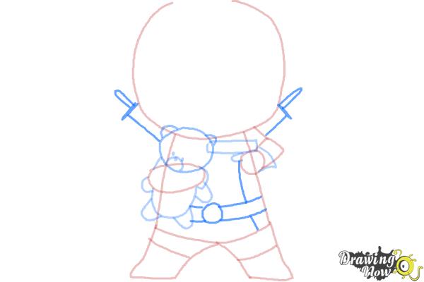 How to draw Chibi Deadpool - Step 7 How to draw Chibi Deadpool - Step 7