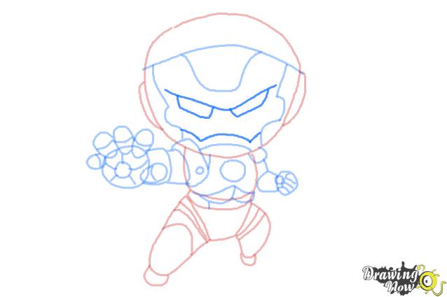 How to Draw Chibi Iron Man - Step 10