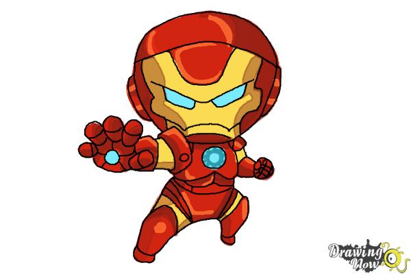 How to Draw Chibi Iron Man - Step 12