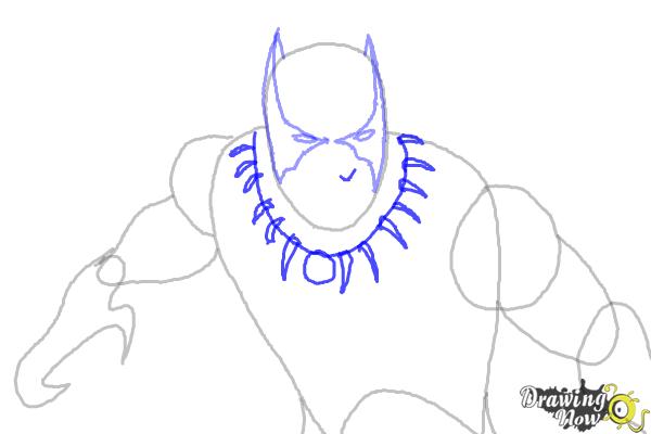 How to Draw Black Panther from Marvel - Step 5
