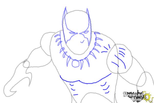 How to Draw Black Panther from Marvel - Step 6