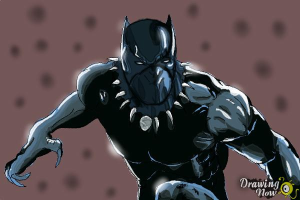 Drawing Superheroes Pen - Black Panther In Cartoon Transparent PNG -  695x1089 - Free Download on NicePNG