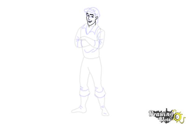 How to Draw Prince Eric from The Little Mermaid - Step 10