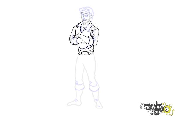 How to Draw Prince Eric from The Little Mermaid - Step 11