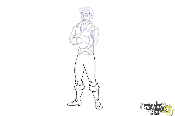 How to Draw Prince Eric from The Little Mermaid - Step 12