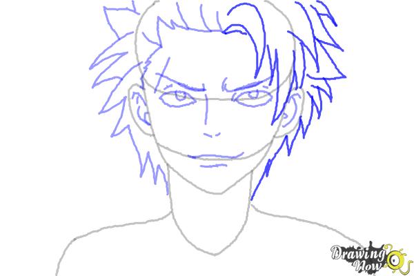 How to Draw Sting Eucliffe from Fairy Tail - Step 7