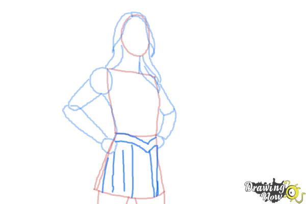 How to Draw Supergirl 2015 - Step 6