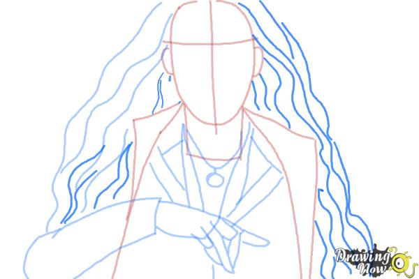 How to Draw Scarlet Witch from Avengers: Age Of Ultron - Step 6