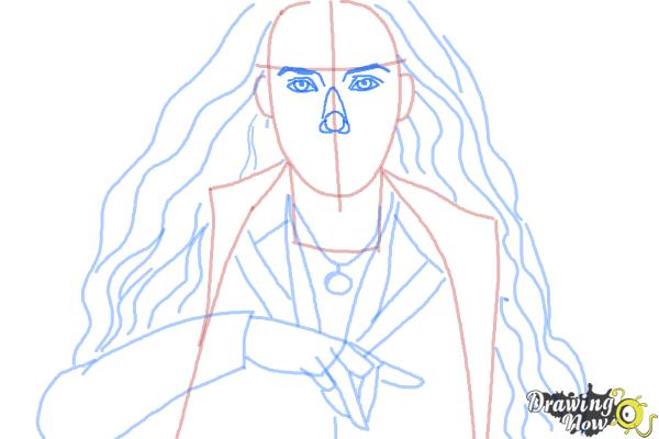 How to Draw Scarlet Witch from Avengers: Age Of Ultron - Step 7