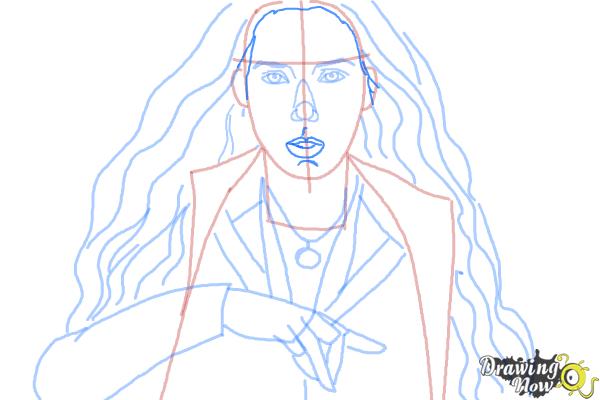 How to Draw Scarlet Witch from Avengers: Age Of Ultron - Step 8