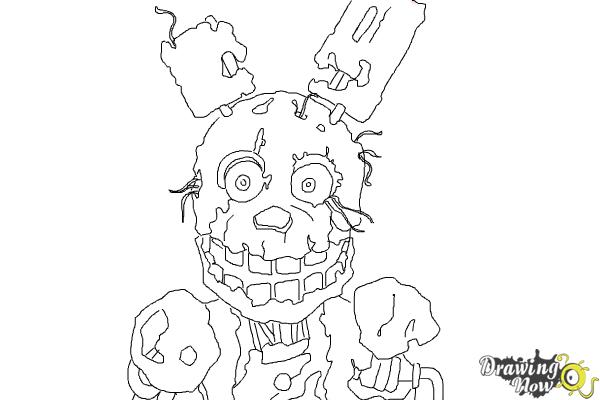 How To Draw Springtrap From Five Nights At Freddys 3 Drawingnow