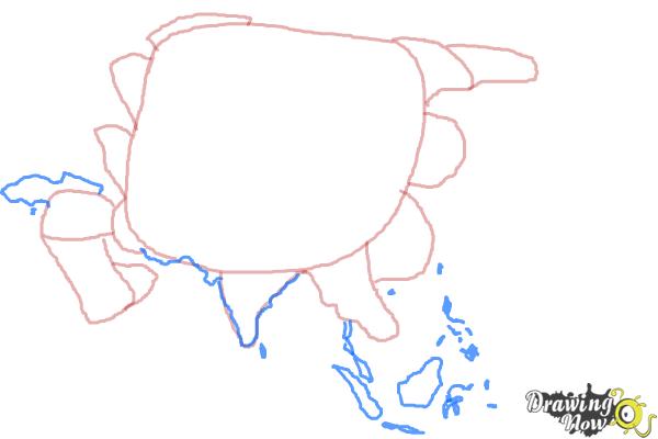 How to Draw Asia - Step 6 How to Draw Asia - Step 6