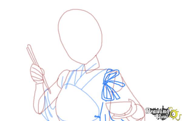 How to Draw Akagi from Kantai Collection - Step 6