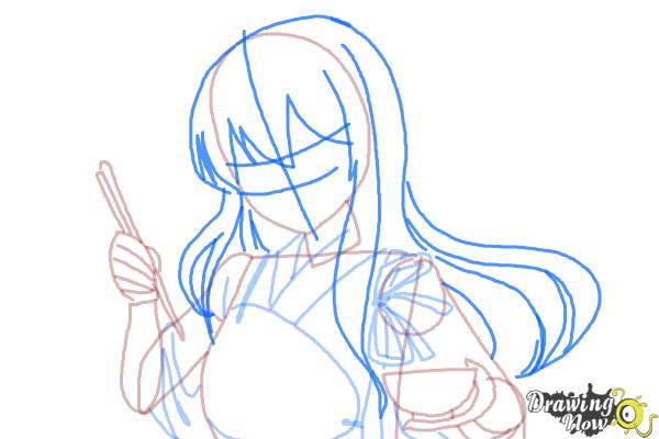 How to Draw Akagi from Kantai Collection - Step 7