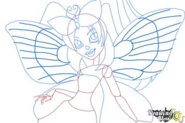 How to Draw Luna Mothews from Monster High - Step 10