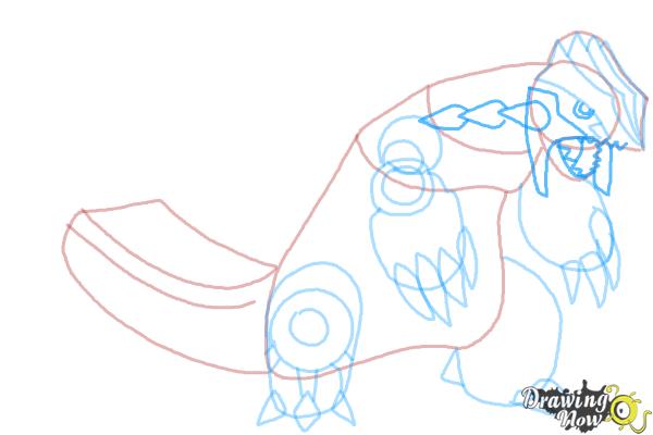 How to Draw Primal Groudon from Pokemon - Step 8