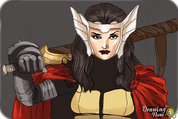 How to Draw Sif from Marvel - Step 10