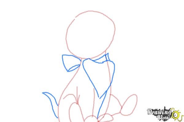 How to Draw Dinah from Alice In Wonderland - Step 4