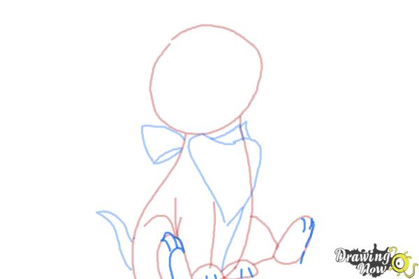 How to Draw Dinah from Alice In Wonderland - Step 5