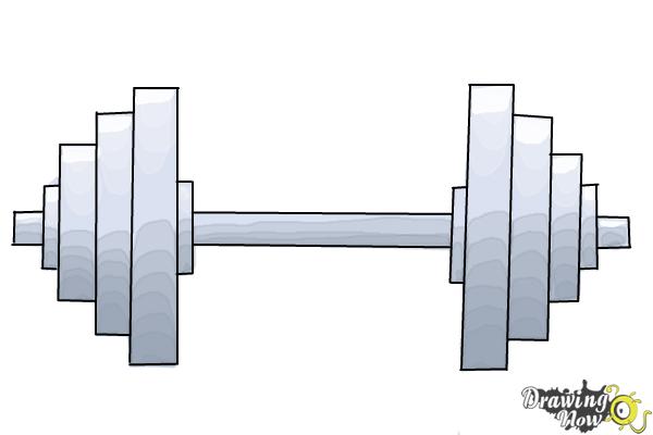 How to Draw a Dumbbell - Step 6
