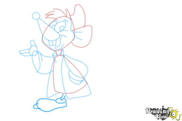 How to Draw Gus Gus and Jaq from Cinderella - Step 10