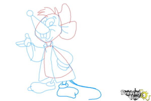 How to Draw Gus Gus and Jaq from Cinderella - Step 11
