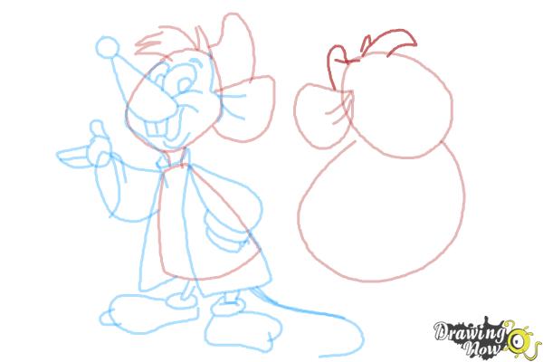 How to Draw Gus Gus and Jaq from Cinderella - Step 14
