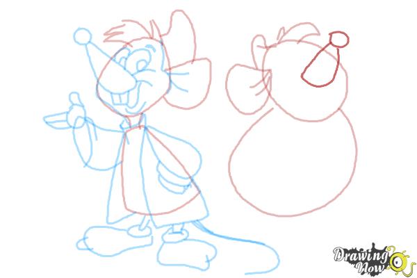 How to Draw Gus Gus and Jaq from Cinderella - Step 15