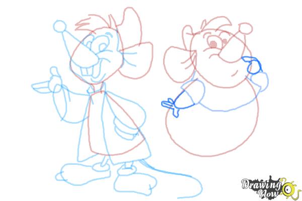 How to Draw Gus Gus and Jaq from Cinderella - Step 18