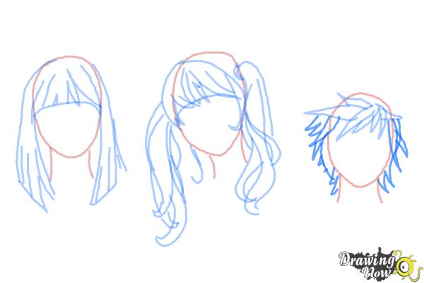 How to Draw Manga Hair - Step 11