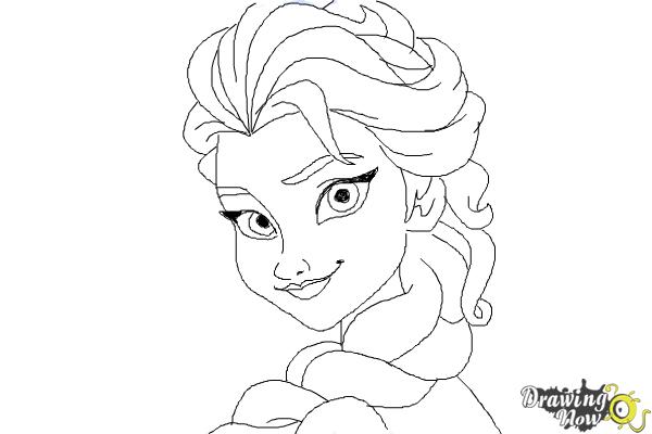 How to Draw Elsa Step by Step - Step 10