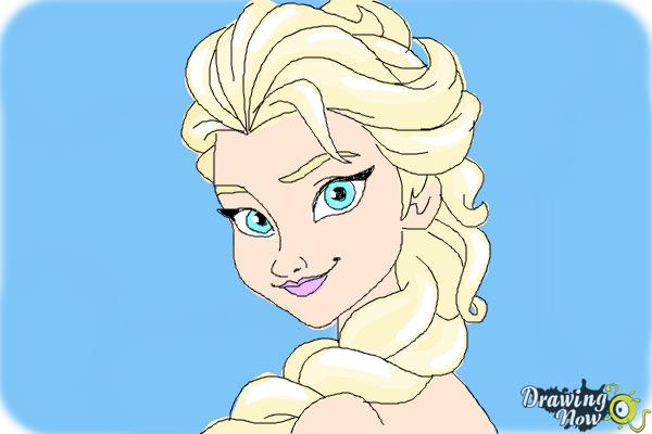 How to Draw Elsa Step by Step - Step 11