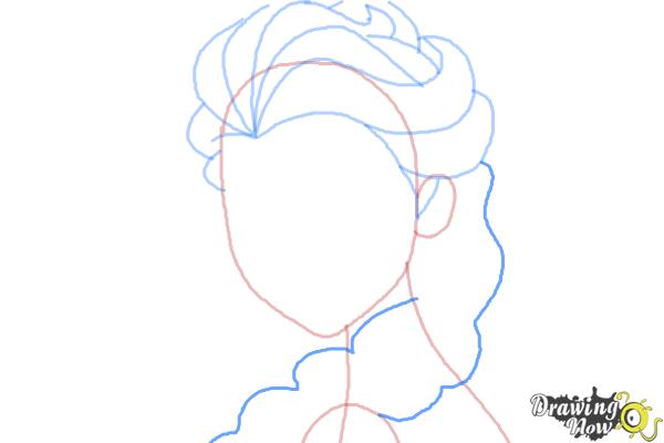 How to Draw Elsa Step by Step - Step 6