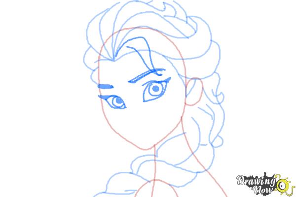 How to Draw Elsa Step by Step - Step 8