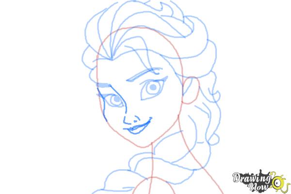 How to Draw Elsa Step by Step - Step 9