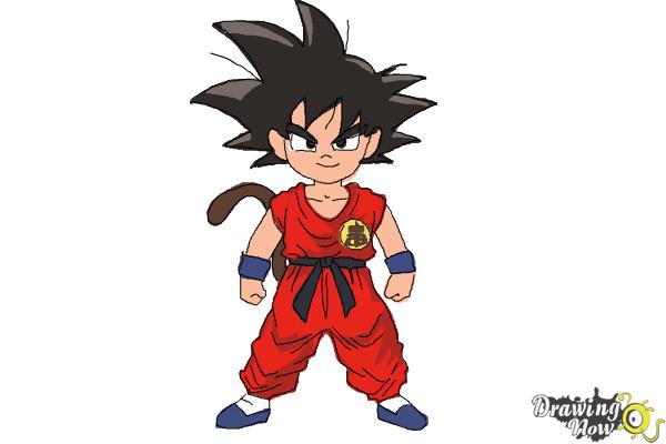 How to draw KID GOKU (Dragon Ball) step by step, EASY 