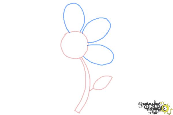 How to Draw a Flower Easy - Step 4 How to Draw a Flower Easy - Step 4