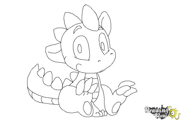 How to Draw a Simple Dragon - Step 10 How to Draw a Simple Dragon - Step 10