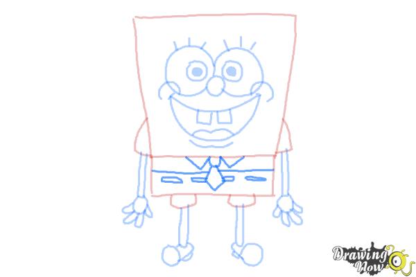 How to Draw Spongebob Squarepants - Step 9 How to Draw Spongebob Squarepants - Step 9