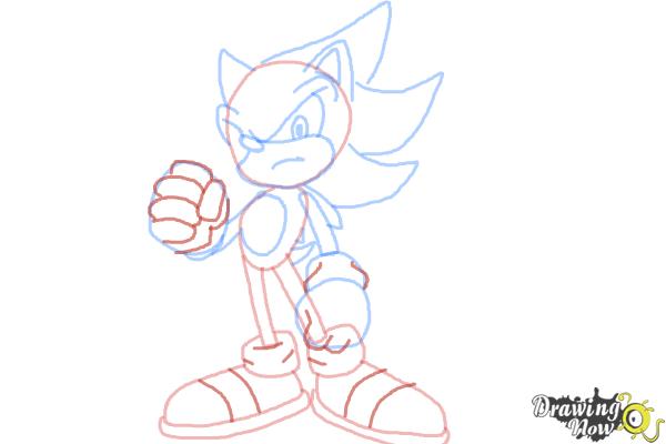 How to Draw Super Sonic - Step 10 How to Draw Super Sonic - Step 10