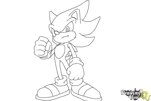 how to draw super sonic step 11