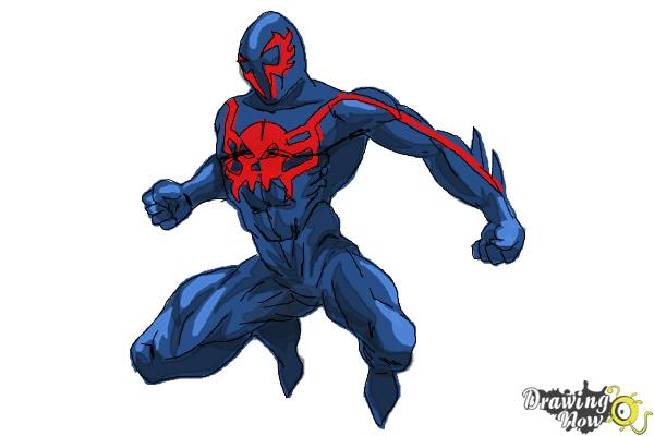 How to Draw Spiderman 2099 - Step 11