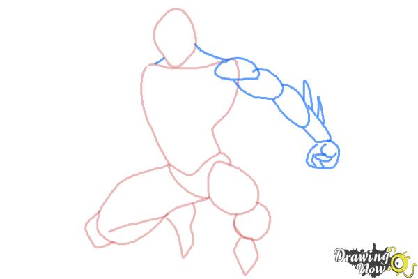 How to Draw Spiderman 2099 - Step 4