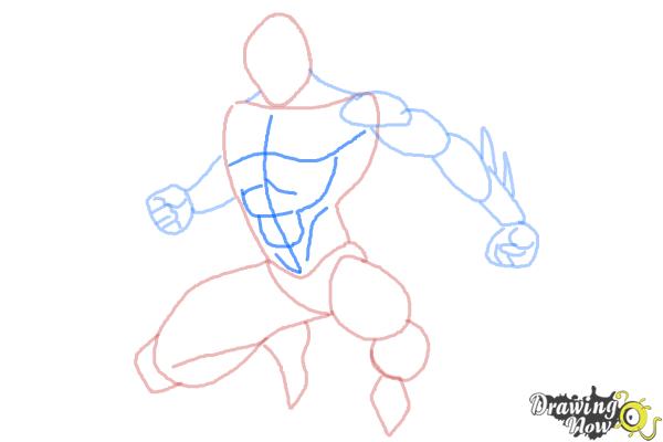 How to Draw Spiderman 2099 - Step 6