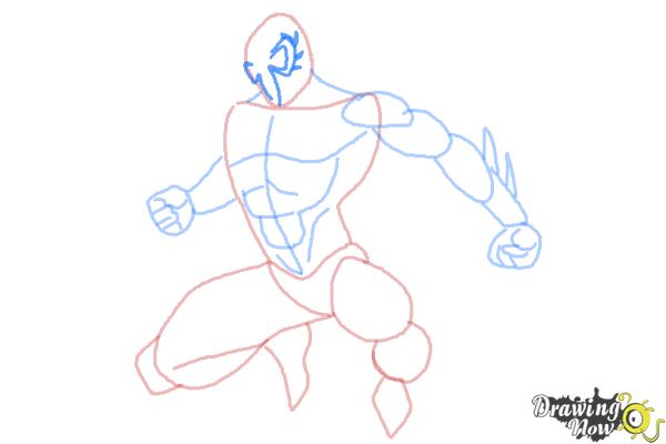 How to Draw Spiderman 2099 - Step 7