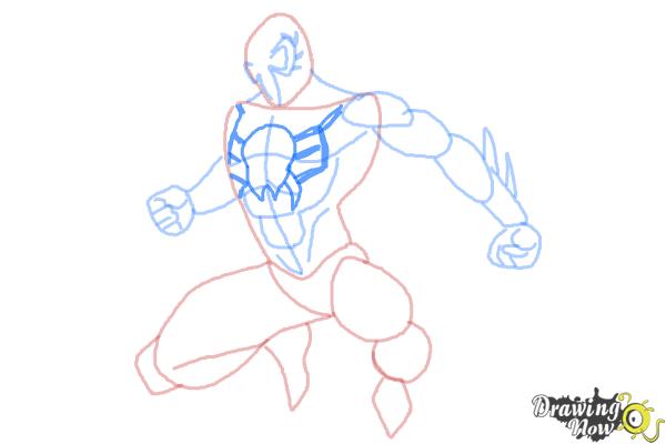 How to Draw Spiderman 2099 - Step 8