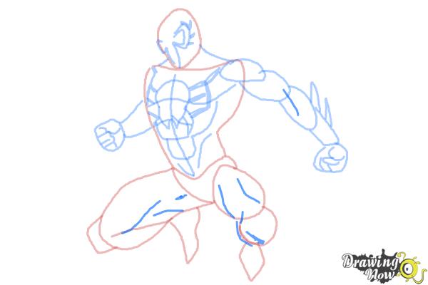 How to Draw Spiderman 2099 - Step 9